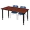 Regency Regency Kee 48 x 24 in. Adjustable Classroom Table- Cherry & 2 Andy 12 in. Stack Chairs- Blue MT4824CHAPBK45NV - alternate 1